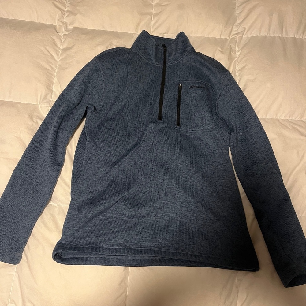 Eddie Bauer Blue Quarter-Zip Men's Sweater